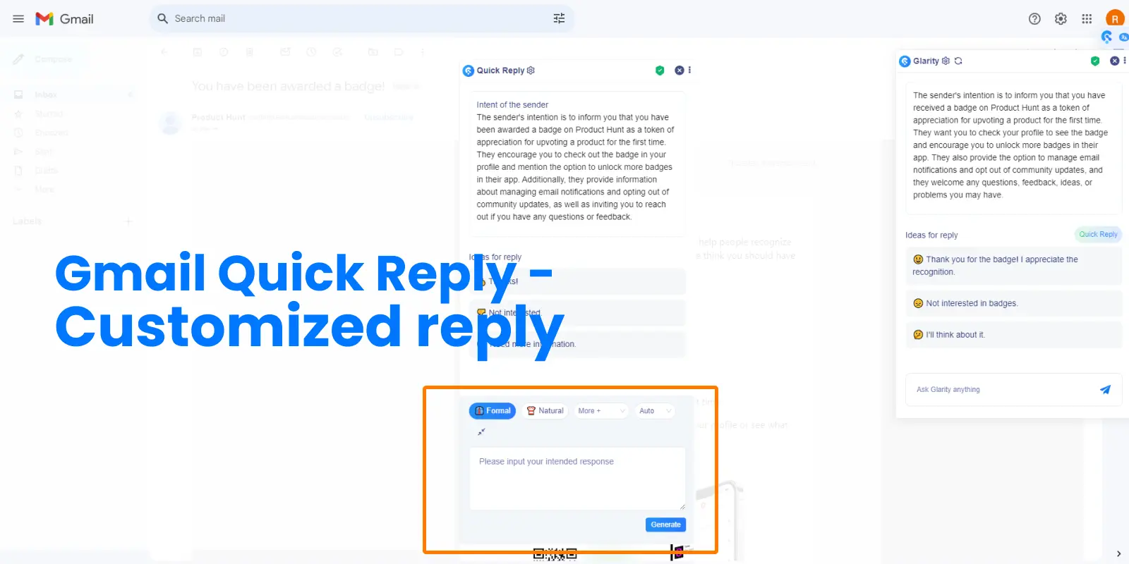 Gmail Quick Reply -Customized reply