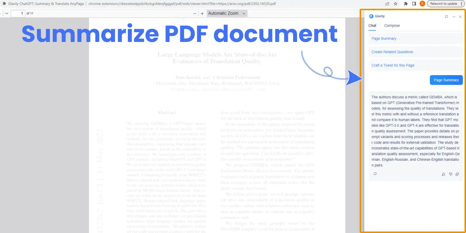 Summarize PDF document