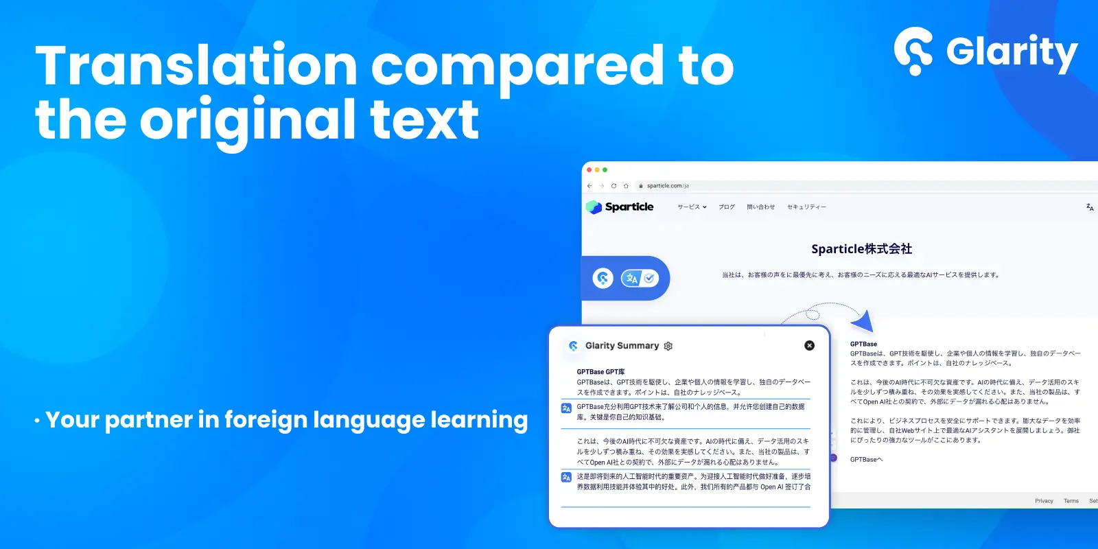 Translation compared to the original text