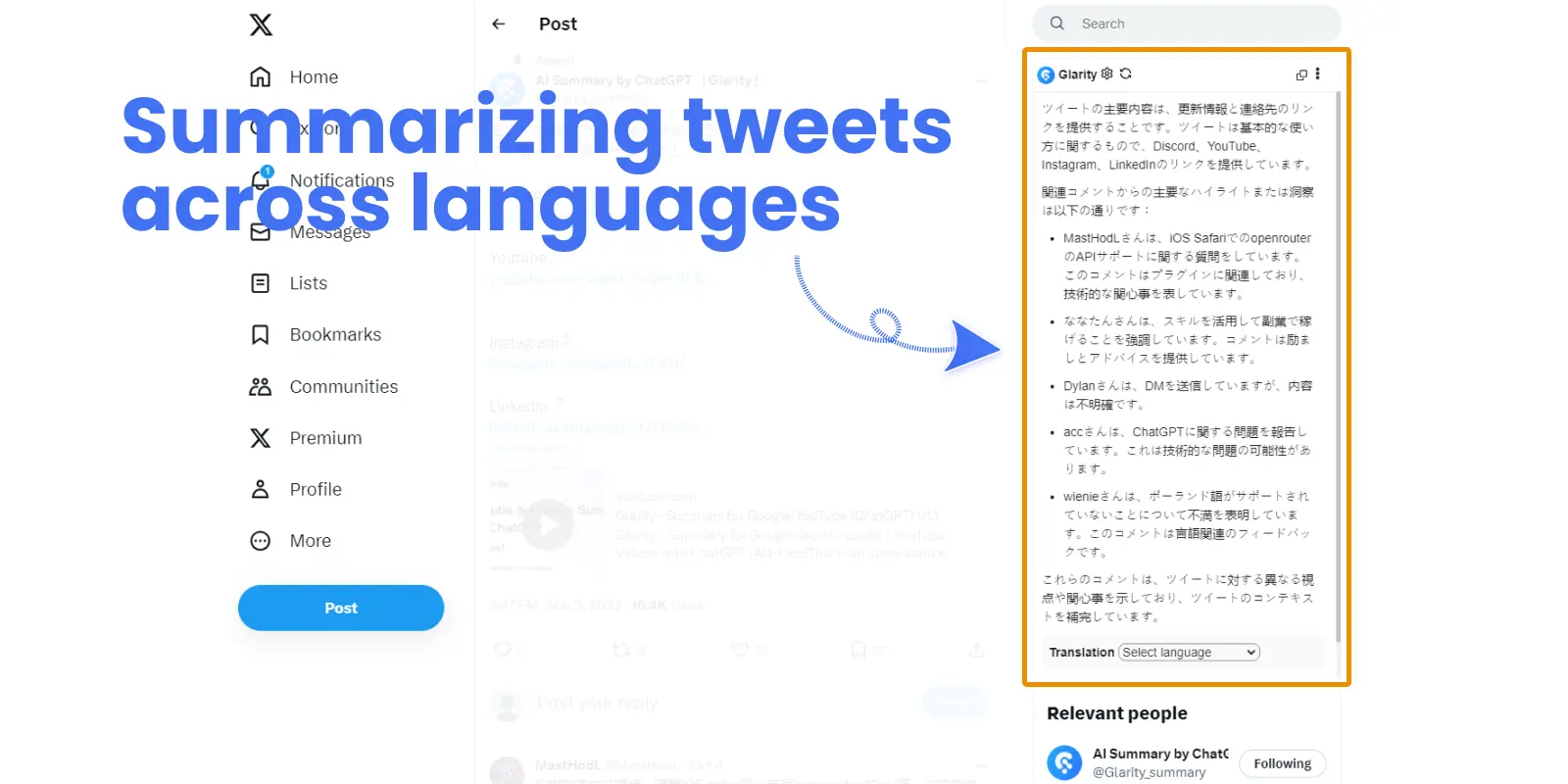 Summarizing tweets across languages
